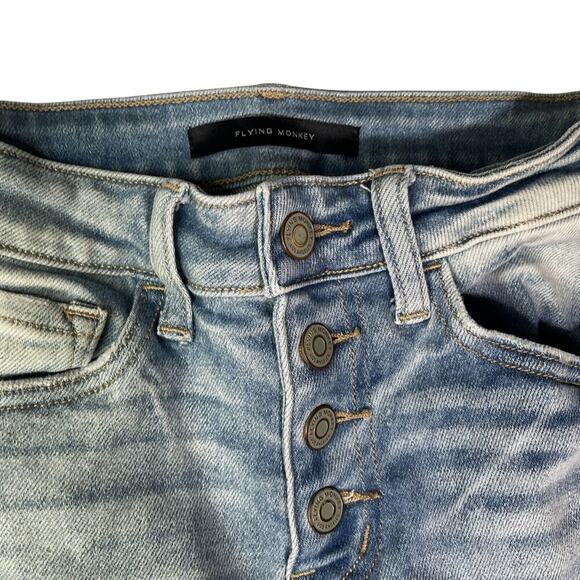 Flying Monkey Jeans Women's 25 - High Rise Button Up Ankle Skinny - Picture 3 of 5
